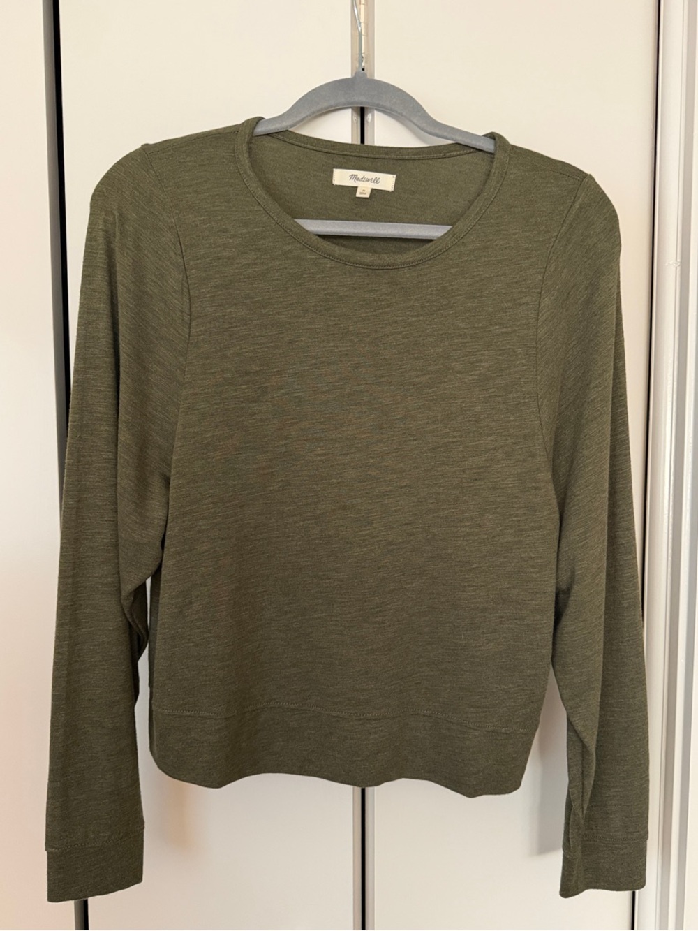 Madewell Army Green Long Sleeve Top